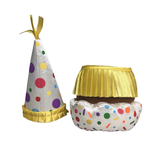 Elf on the Shelf Birthday Cupcake Outfit and Party Hat Unisex Yellow & Sprinkle - Picture 1 of 7